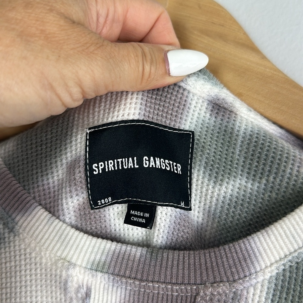NEW Spiritual Gangster Men’s Thermal Crew Neck Long Sleeve Shirt Size M Tie Dyed - Picture 12 of 16